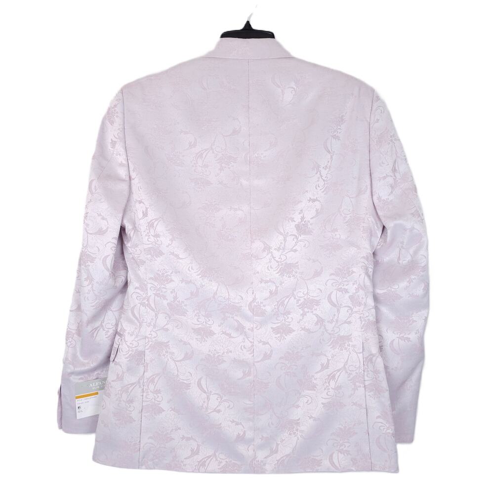 Alfani Mens Slim Fit Evening Jacket Blazer 38R Pink Floral Stretch Sheen NWT - Picture 3 of 7